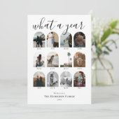 What a Year Script Arch Photo Collage Christmas シーズンカード (スタンド正面)