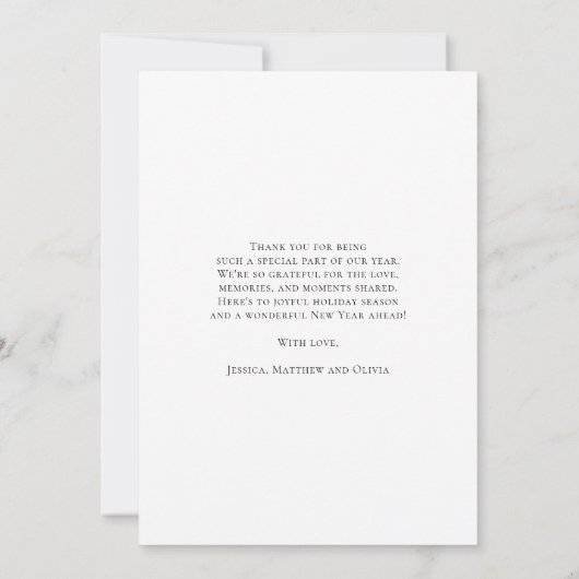 What a Year Script Arch Photo Collage Christmas シーズンカード (裏面)