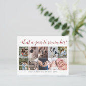 What a Year Script Christmas Multi Photo Collage シーズンポストカード (スタンド正面)