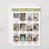 What a Year Striped Green Red Photo Christmas シーズンカード (裏面)