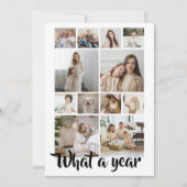 What a Year Whatおもしろいフォトクリスマスパーソナライズされた シーズンカード (正面)