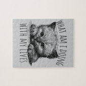 What Am I Doing With My Lives Cute Kitten ジグソーパズル (横)