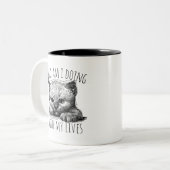 What Am I Doing With My Lives Cute Kitten ツートーンマグカップ (正面左)