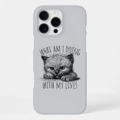 What Am I Doing With My Lives Cute Kitten iPhoneケース (裏面)