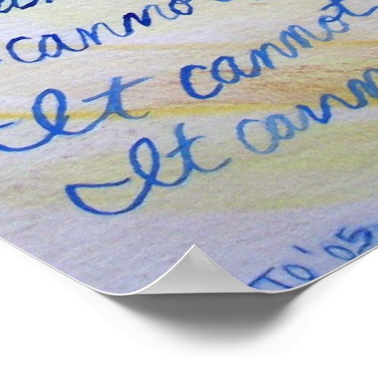 What Cancer Cannot Do Blue & Gold Poster Art Print ポスター (角)