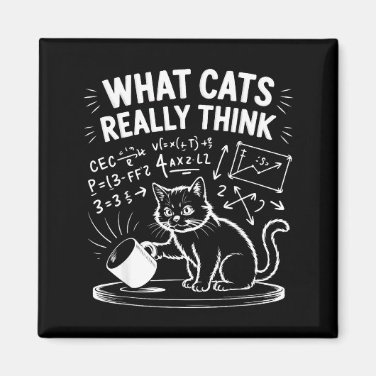 What cats really think funny cat meme physics humo マグネット (正面)
