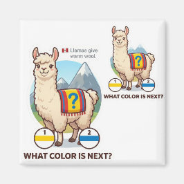 What Color Is Next? Llama Peru Pattern Logic Game マグネット