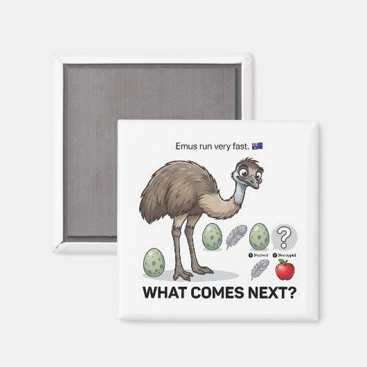 What Comes Next? Emu Australia Pattern Logic Game マグネット (正面/裏面)