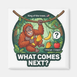 What Comes Next? Orangutan Pattern Logic Game マグネット