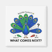 What Comes Next? Peacock India Pattern Logic マグネット (正面)