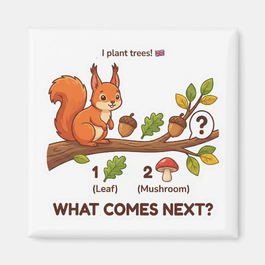 What Comes Next? Red Squirrel UK Pattern Logic マグネット (正面)