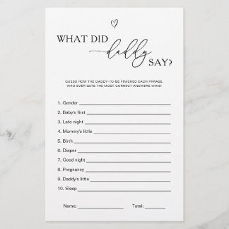 What Did Daddy Say Game