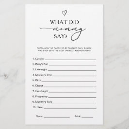 What Did Mommy Say Game