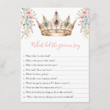 What Did the Groom Say queen Bridal Shower Game