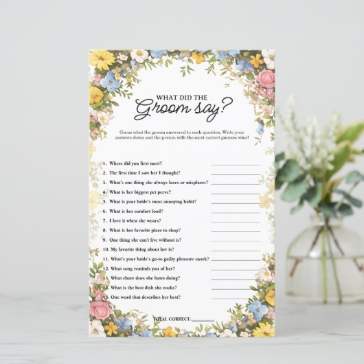  What Did the Groom Say Tea Party Bridal Game (スタンド正面)