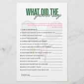 What Did the Groom Say Tennis Bridal Shower Game (正面)