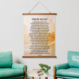 What Do You Live Posal / Wood Topped Wall Tapestry 吊り下げ型タペストリー