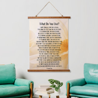 What Do You Live Posal / Wood Topped Wall Tapestry 吊り下げ型タペストリー