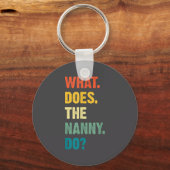 What Does The Nanny Do Black Uni Adult  キーホルダー (正面)