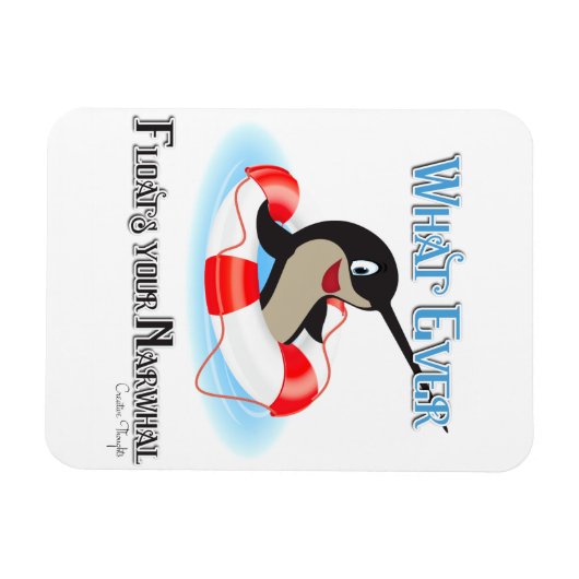 What Floating Your Narwhalミーム マグネット (横)