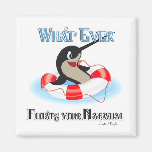 What Floating Your Narwhalミーム マグネット (正面)