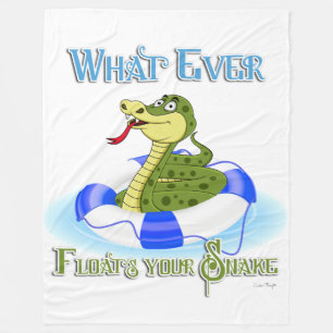 What Floating your Snake フリースブランケット