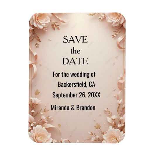 What flower wedding  invtation  マグネット (縦)