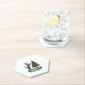 What Funny Cat Pushing Christmas Tree Over Cat Xma ペーパーコースター (インサイチュ)