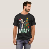 What Funny Cat Pushing Christmas Tree Over Cat Xma Tシャツ (正面フル)