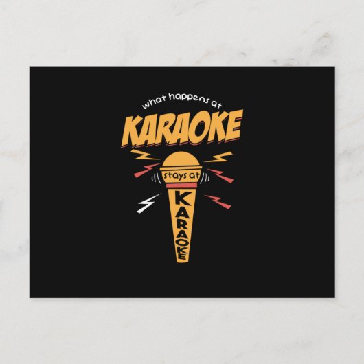 What Happens At Karaoke Stays At Karaoke Mic Gift ポストカード (正面)