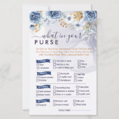 What in Your Purse Blue Floral Bridal Shower Games (正面)