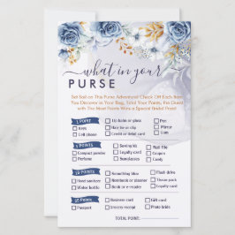 What in Your Purse Blue Floral Bridal Shower Games