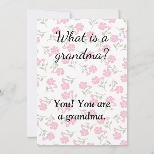 What is a grandma- pregnancy announcement  招待状 (裏面)