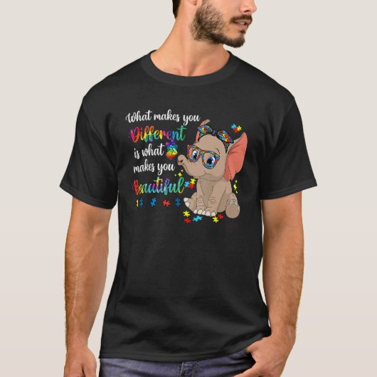 What Makes You Different Autism Awareness Kids Ele Tシャツ (正面)