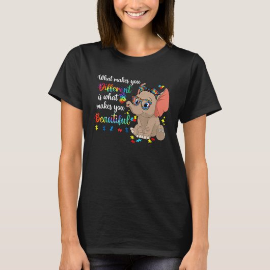 What Makes You Different Autism Awareness Kids Ele Tシャツ (正面)