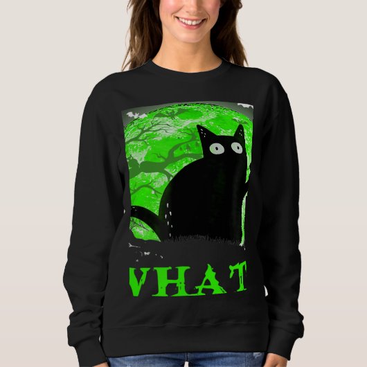 What Murderous Cat Holding Knife Halloween Costume スウェットシャツ (正面)