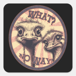 "What No Way Ostriches" Sticker Sheet スクエアシール