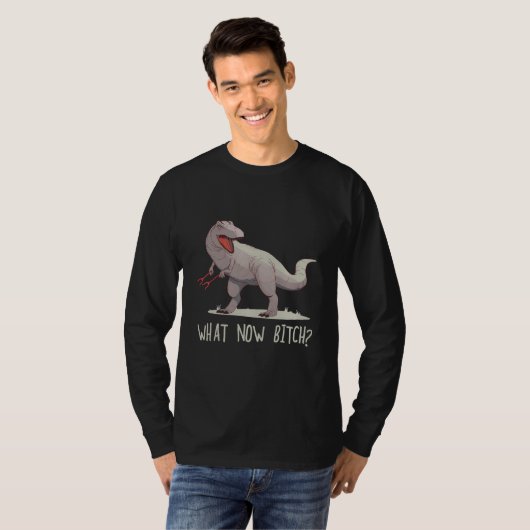 What Now Rex raptor Dinosaur Graphic Tee Tシャツ (正面フル)