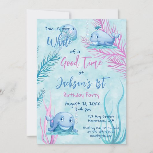 What of a Good Time 1st Birthday招待状 招待状 (正面)