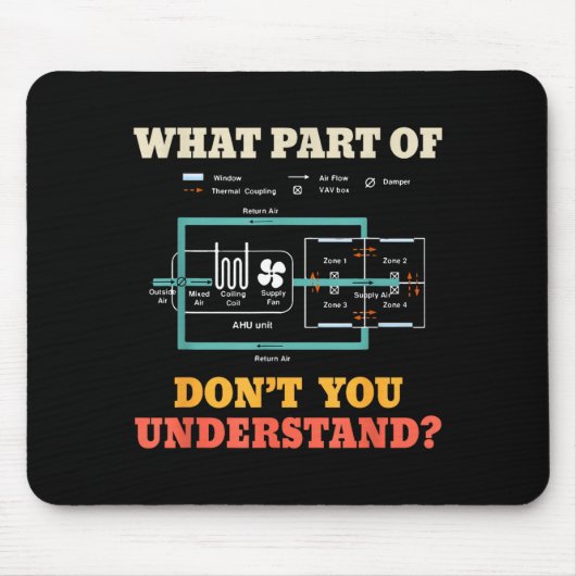 What Part Dont You Understand Funny Hvac Installer マウスパッド (正面)