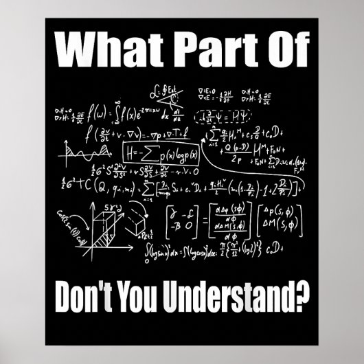 What Part Dont You Understand Funny Math Teacher ポスター (正面)