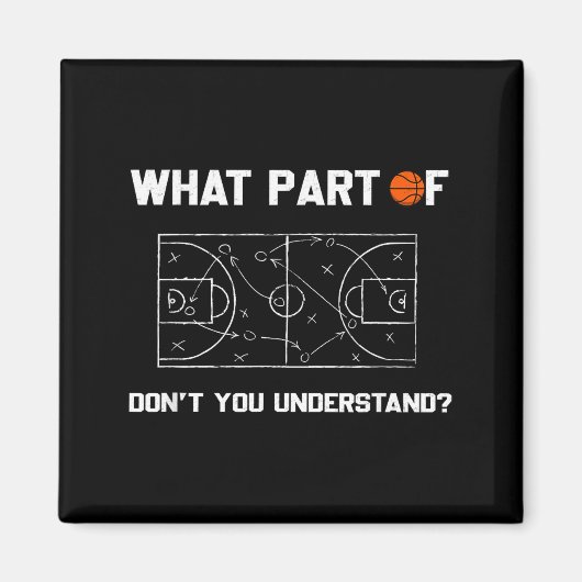 What Part Of Don't You Understand Funny Basketball マグネット (正面)