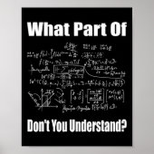 What Part Of Don't You Understand Funny Math Teach ポスター (正面)
