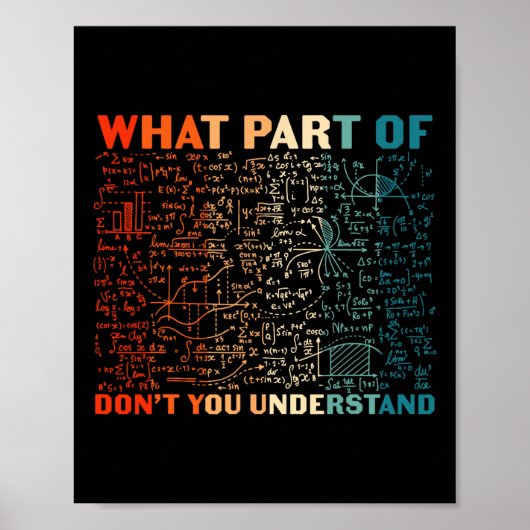 What Part Of Don't You Understand Funny Math Teach ポスター (正面)