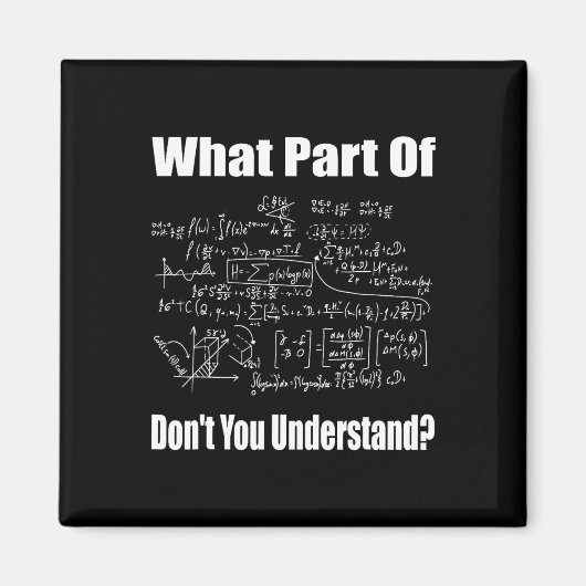 What Part Of Don't You Understand Funny Math Teach マグネット (正面)