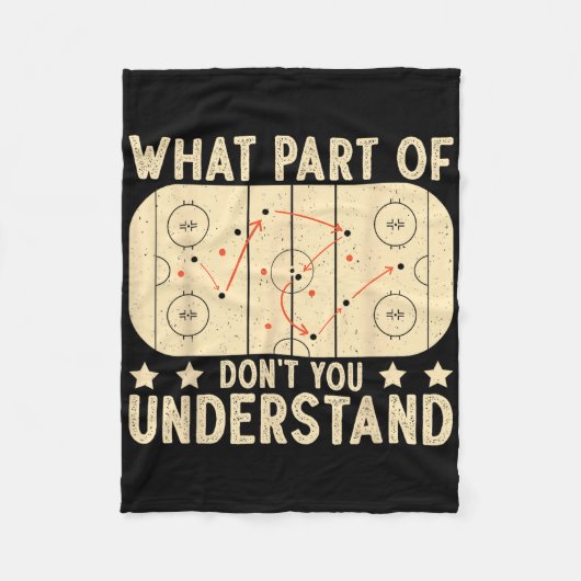 What Part Of Hockey Don't You Understand Hockey Pl フリースブランケット (正面)