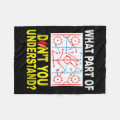 What Part Of You Don't Understand_ Funny Ice Hocke フリースブランケット (正面(横))