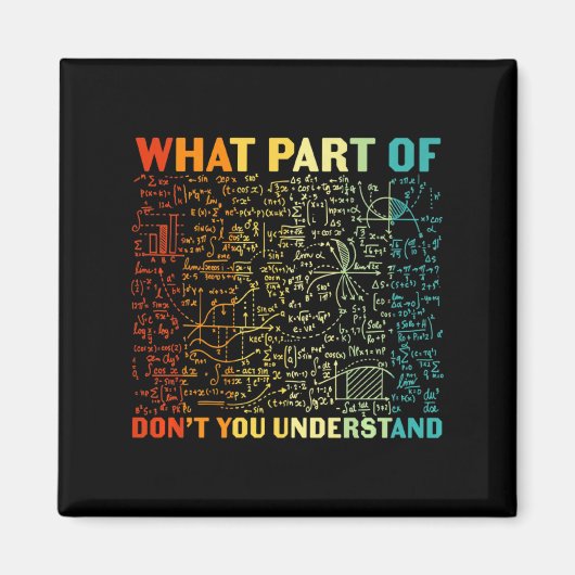 What Part Of You Dont Understand Mathematics Math マグネット (正面)
