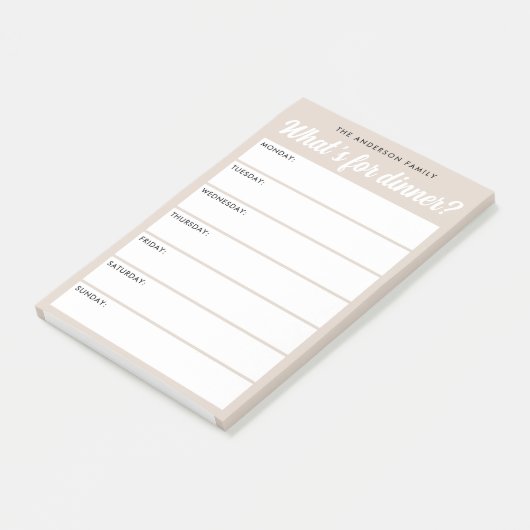What 's for dinner light brown weekly planner ポストイット (アングル)