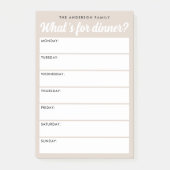 What 's for dinner light brown weekly planner ポストイット (正面)